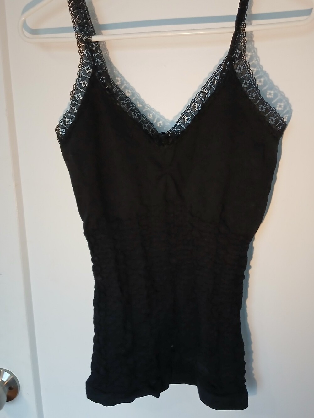 Black Lace-Trim Cami Tank Top - Women